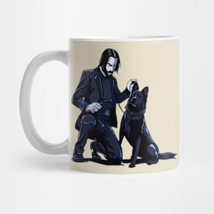 john wick with dog Mug